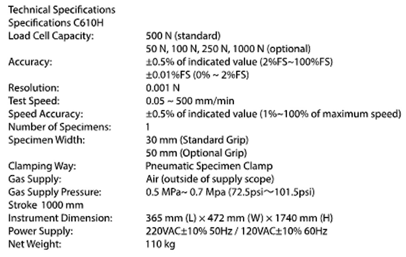 LABTHINK C610H Auto Tensile Tester Industrial Press Malaysia